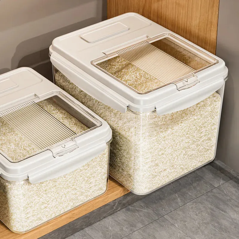 Airtight storage container for rice