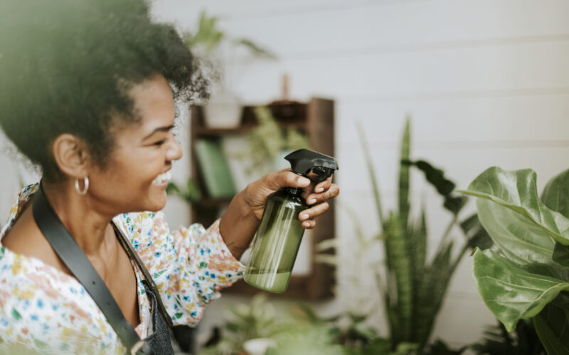 A picture of a women cleaning
