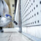 A picture of a man spraying pesticide